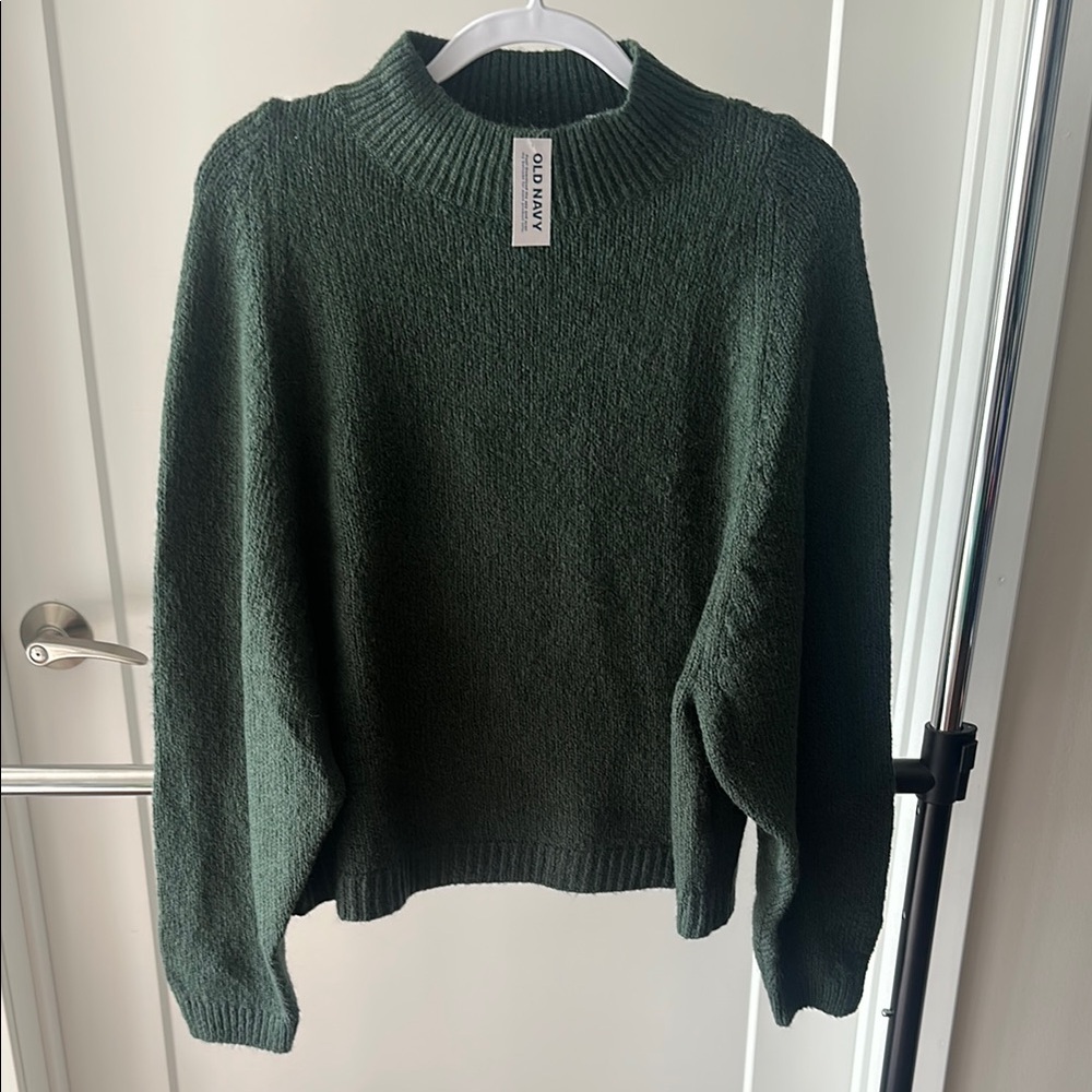 Old Navy Green Cowl Neck Sweater Plush Cozy Fit